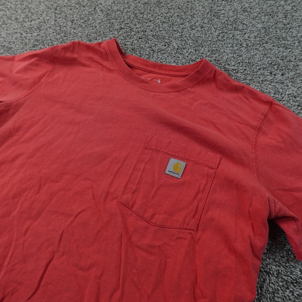 Carhartt Shirt Mens L Red K87 Pocket Heavyweight Workwear Short Sleeve Tee Work